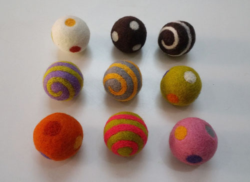 Eco Friendly Felt Wool Cat Ball-Felt Cat Toys